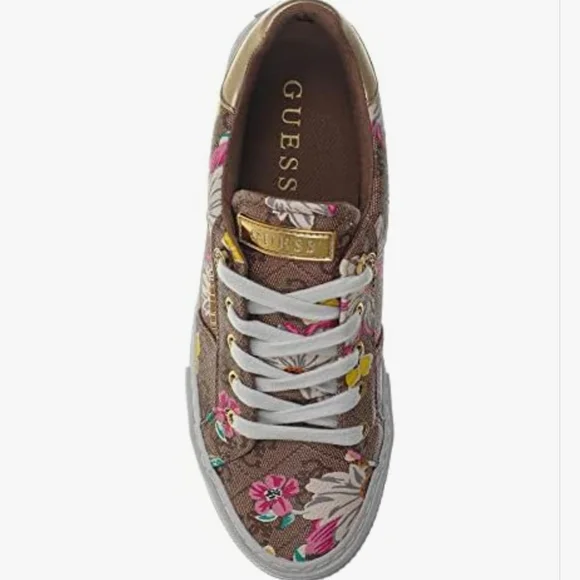 GUESS Womens Loven Sneaker Brown Size 10 - Picture 3 of 5